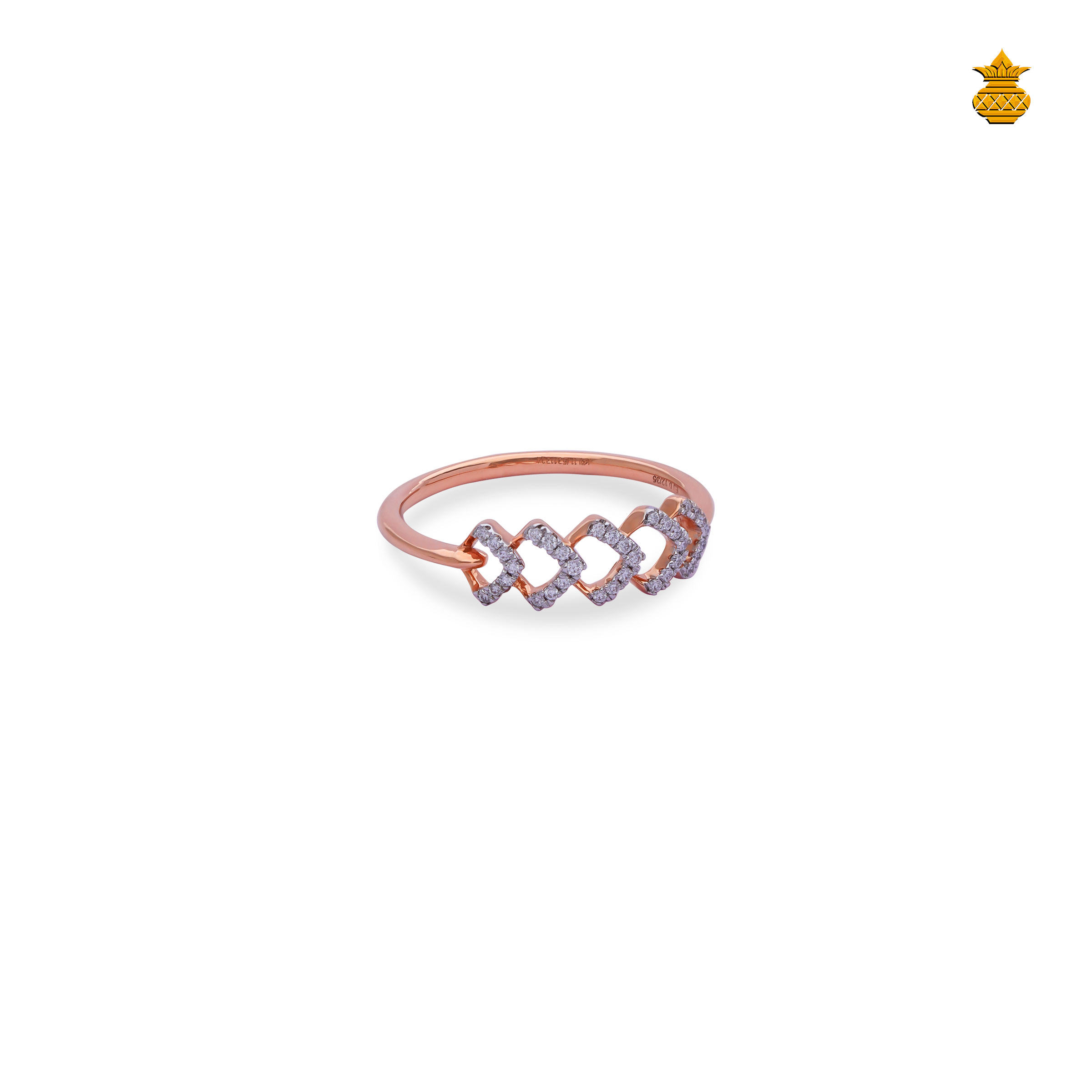 Fancy 18Kt Rose Gold Diamond Ring