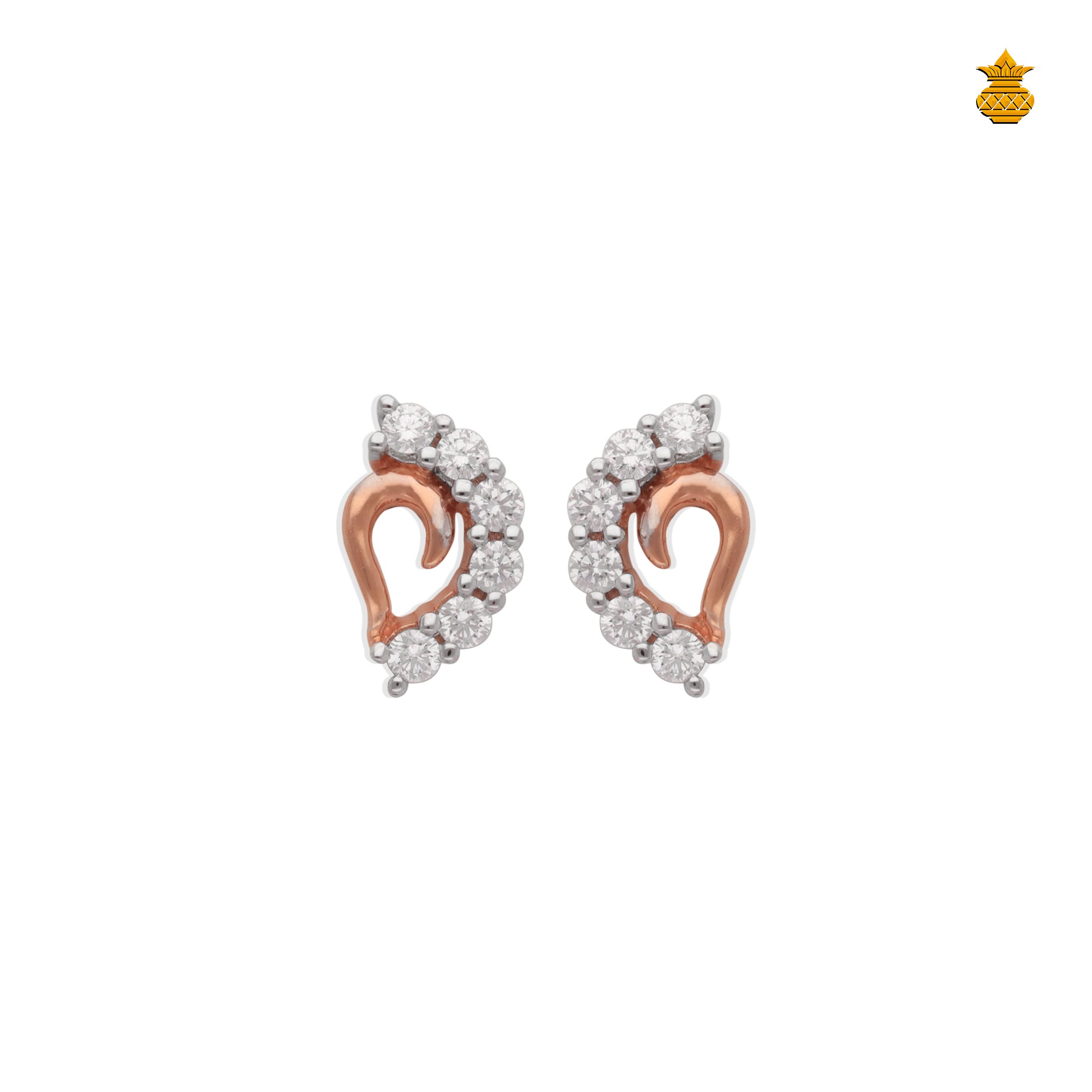 Exclusive 18K Rose Gold Diamond Stud 