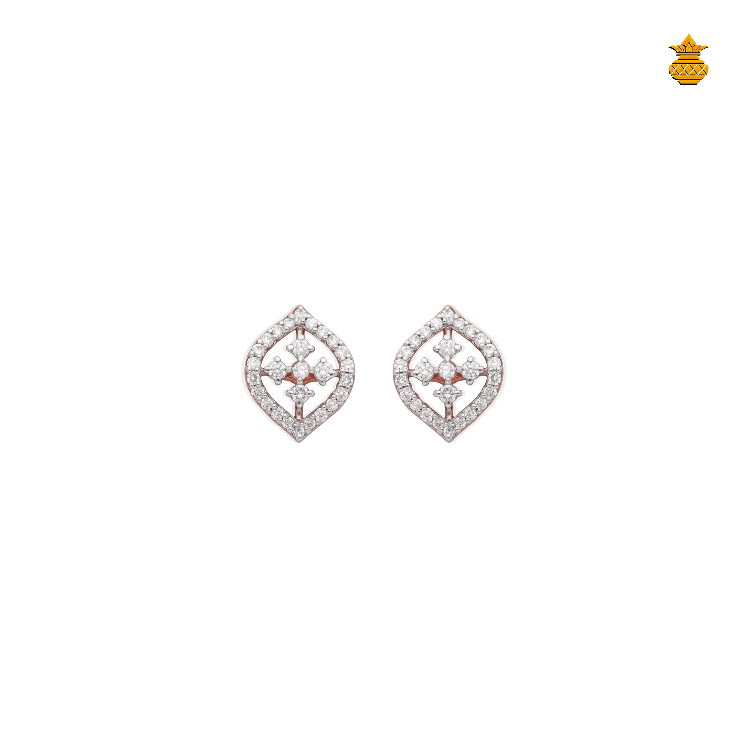 Diamond Fancy 18KT Rose Gold Stud 