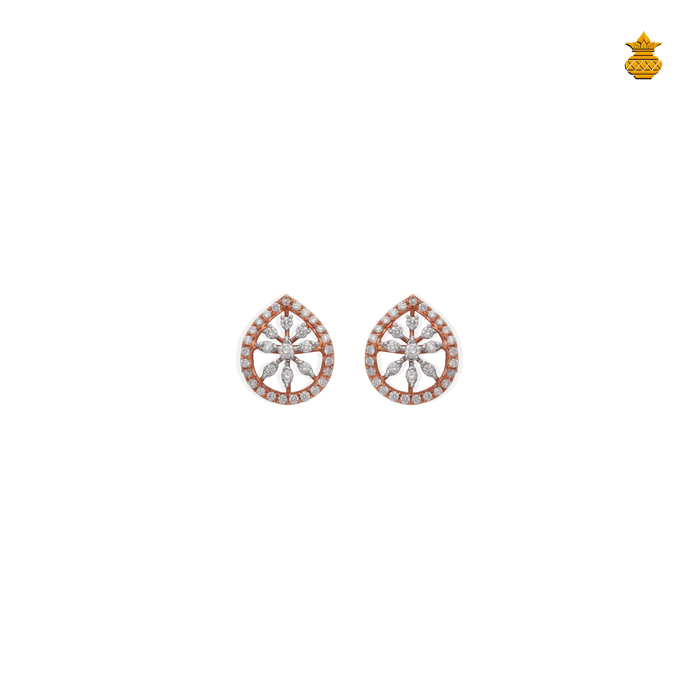 Fancy Drop Shape 18KT Diamond Stud