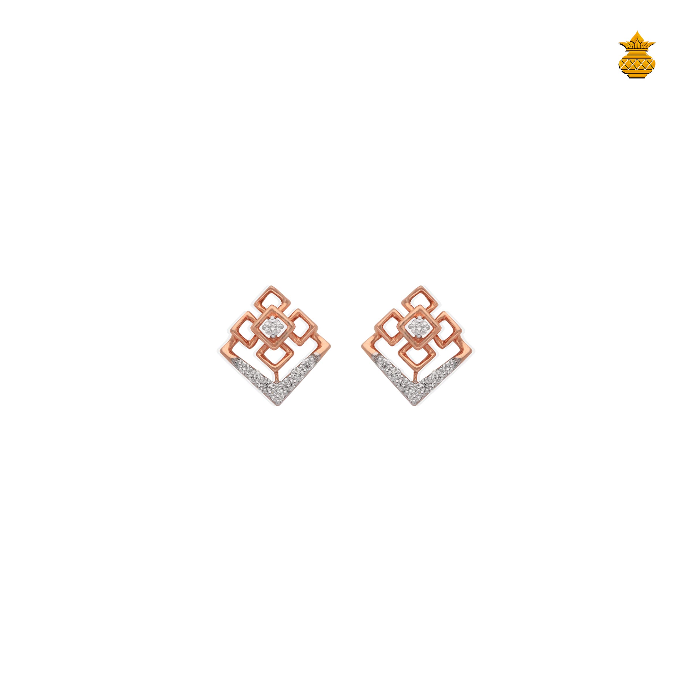 Fancy Diamond 18KT Rose Gold Stud