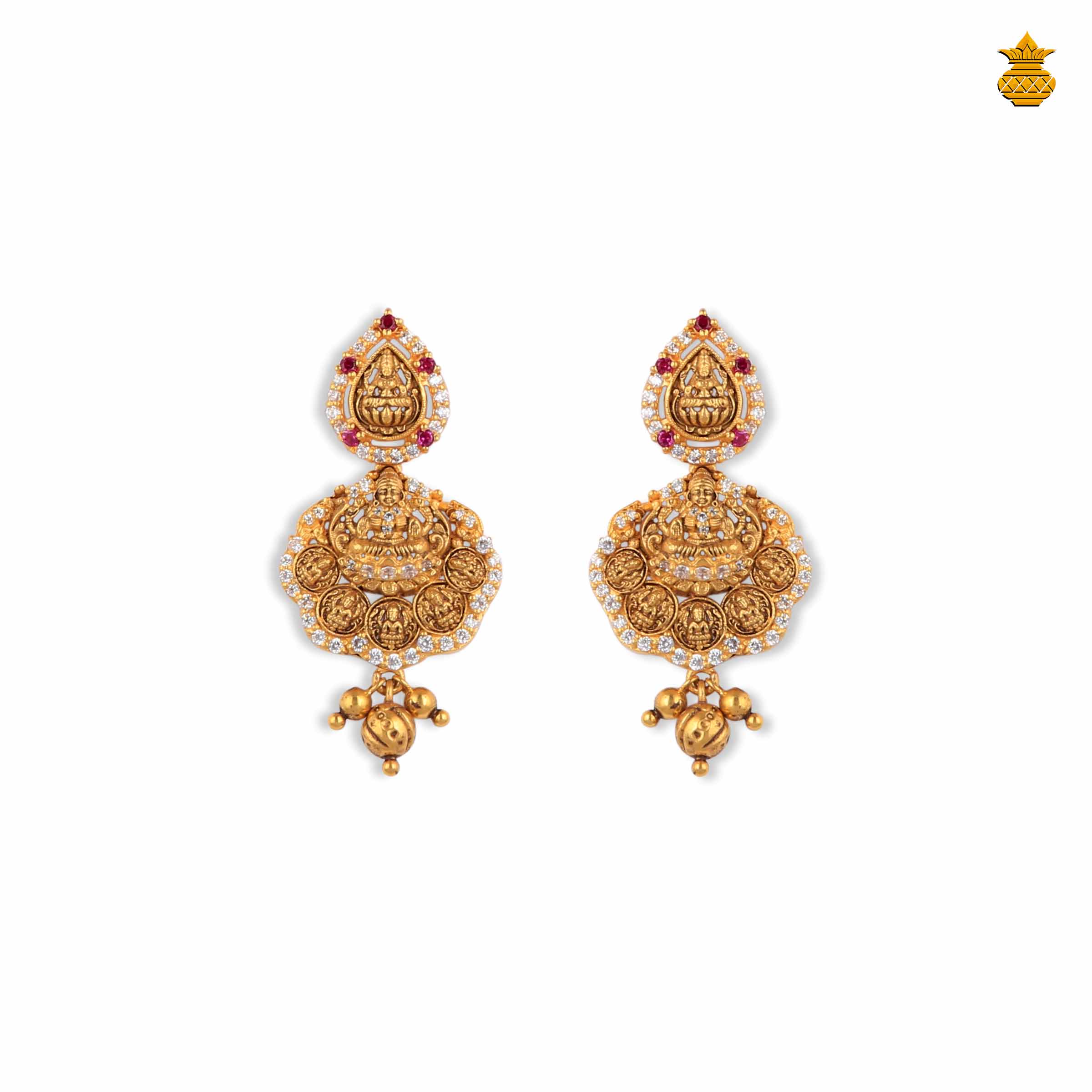 Gorgeous  Antique Lakshmi Stud Drops