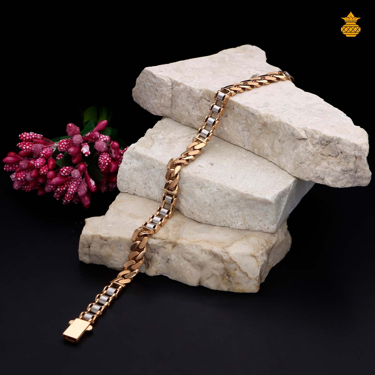 18K Rose Gold Gents Bracelet