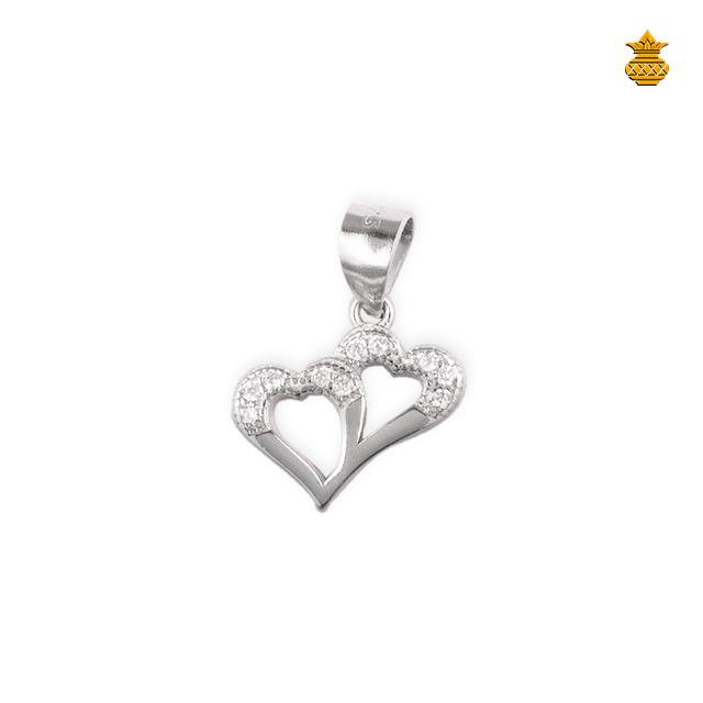 Silver Exclusive Double Heartin Pendant