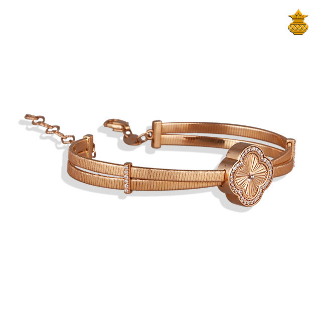 18k Rose Gold Fancy Kada