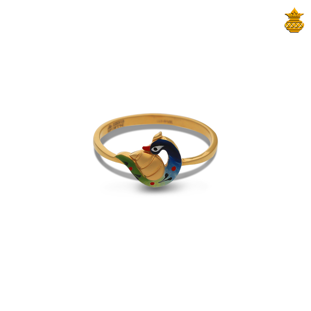 Exclusive Ladies Colourfull Enamel Peacock Ring