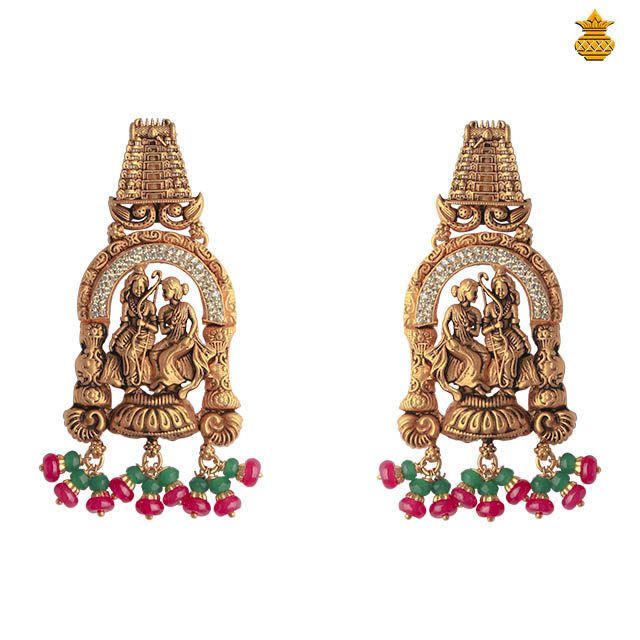 Exclusive Antique Ram-Sita Stud Drops