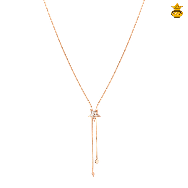 18kt Rose Gold Adjustable Star Chain