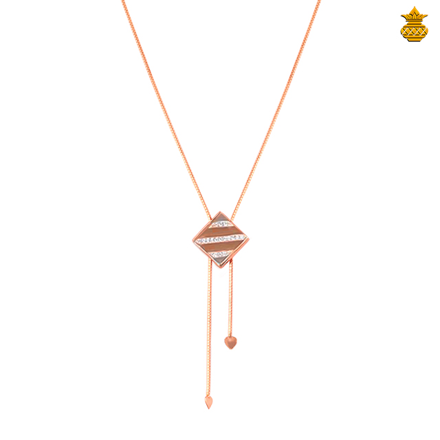 18Kt Rose Gold Adjustable Square Chain