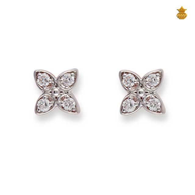 18 kt Thilagam Flower Rose gold 3 in 1 Diamond stud