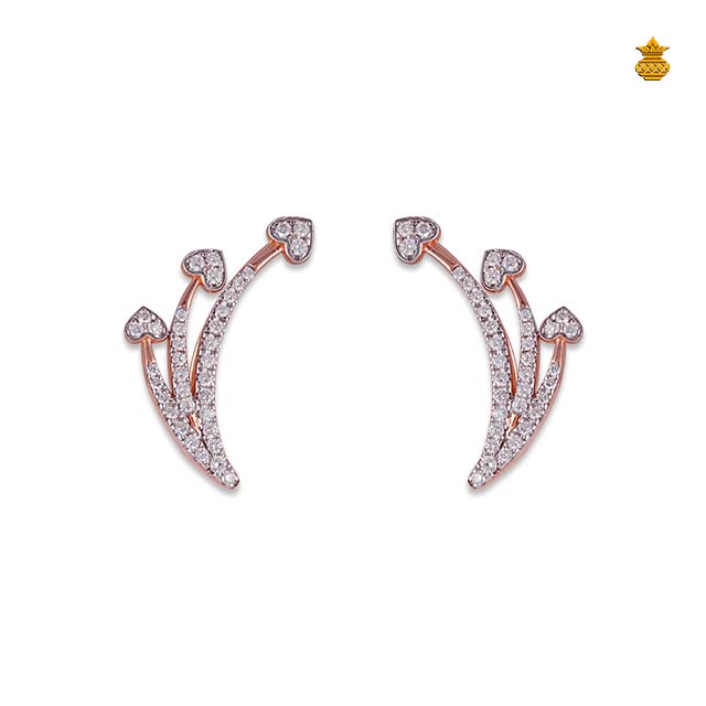 18 kt Rose Gold Bluetooth Diamond stud