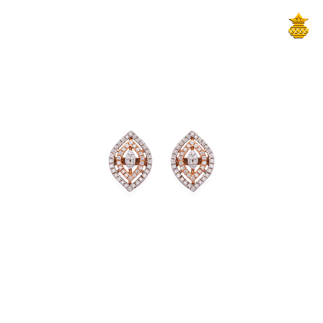 Elegant 18KT Rose Gold Diamond Stud