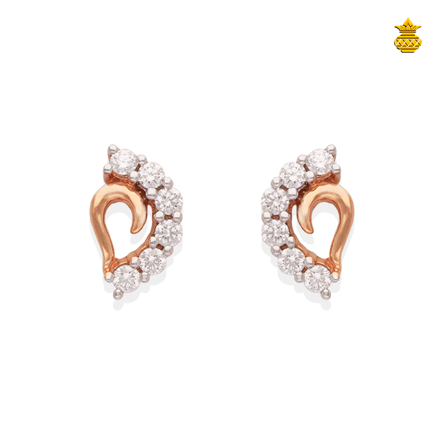 Exclusive 18K Rose Gold Diamond Stud 