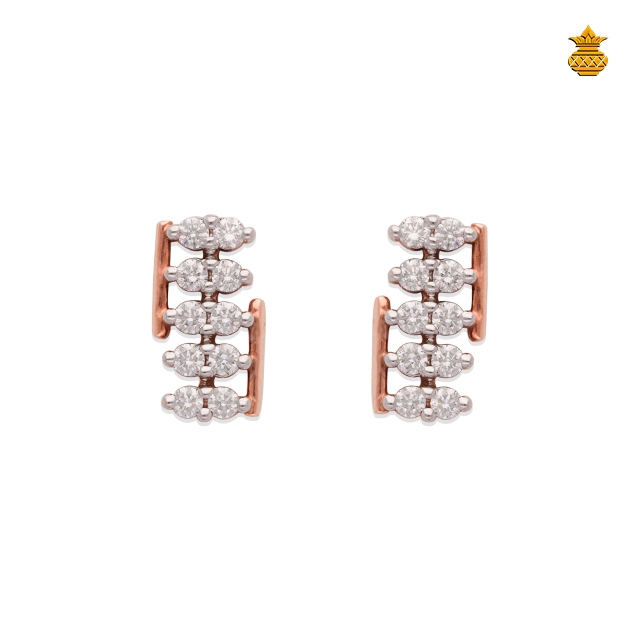 Daily Wear 18K Rose Gold Diamond Stud