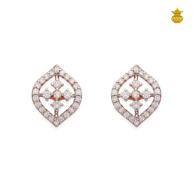 Diamond Fancy 18KT Rose Gold Stud 