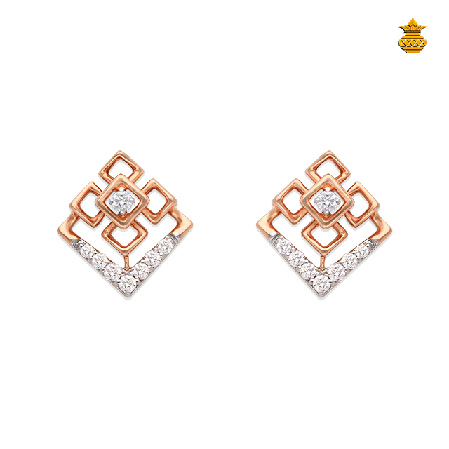 Fancy Diamond 18KT Rose Gold Stud