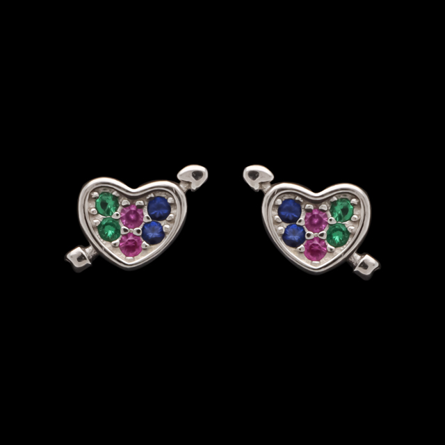 HEART SHAPE SILVER STUD 