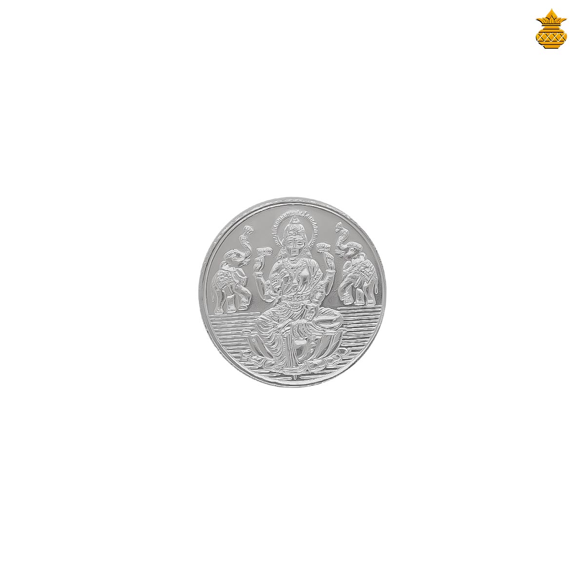 Silver 20 Grams Coin With Gaja Lakshmi and Om Motif