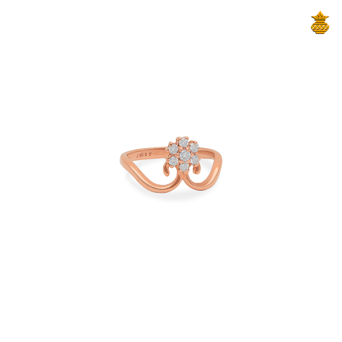 18Kt Rose Gold Diamond Floral Ring