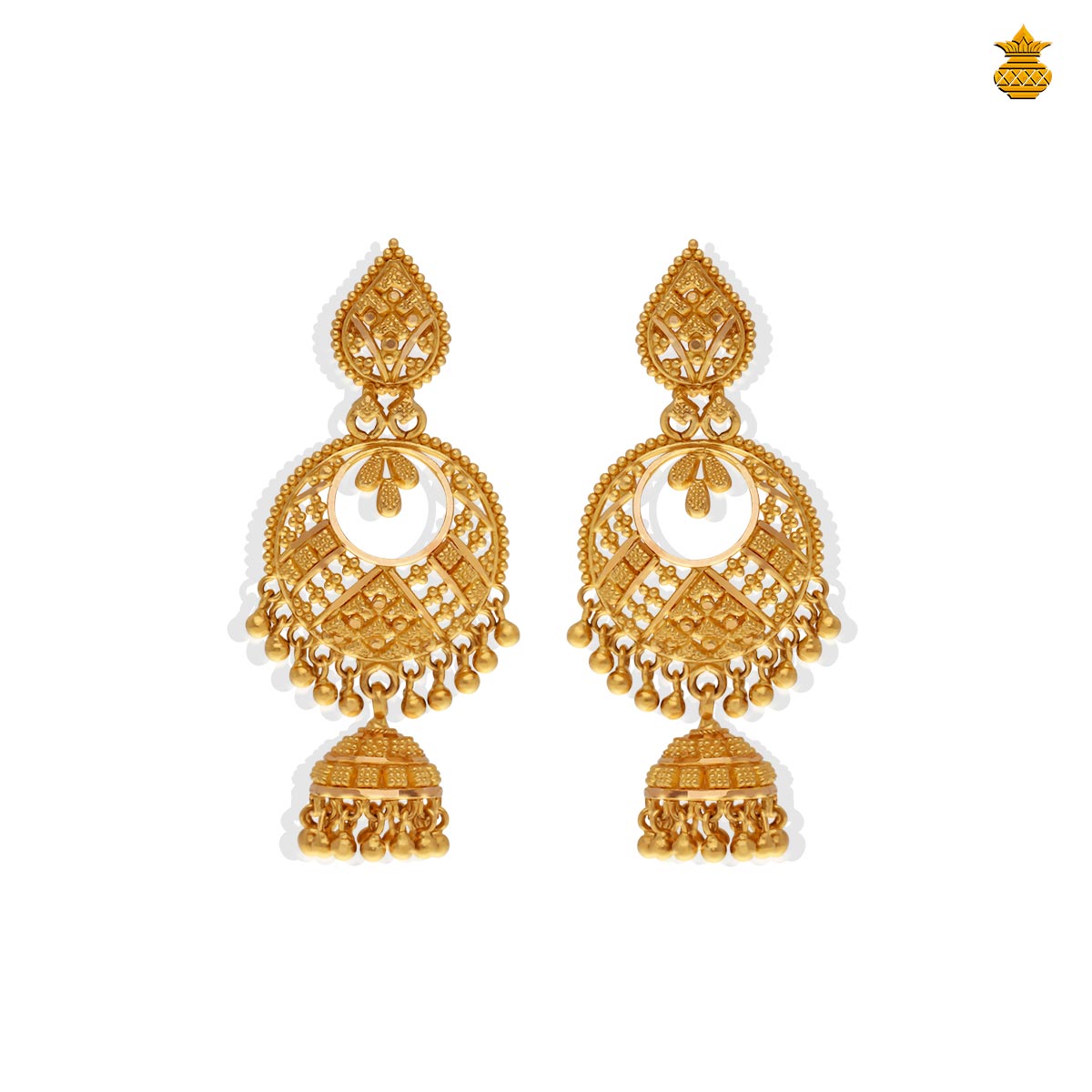 Bengali Chand Bali stud With Hanging Jhumka