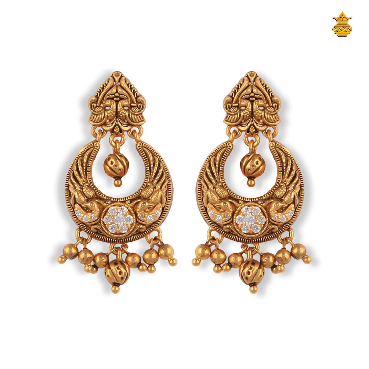 Fancy Antique Chandbali Stud Drops