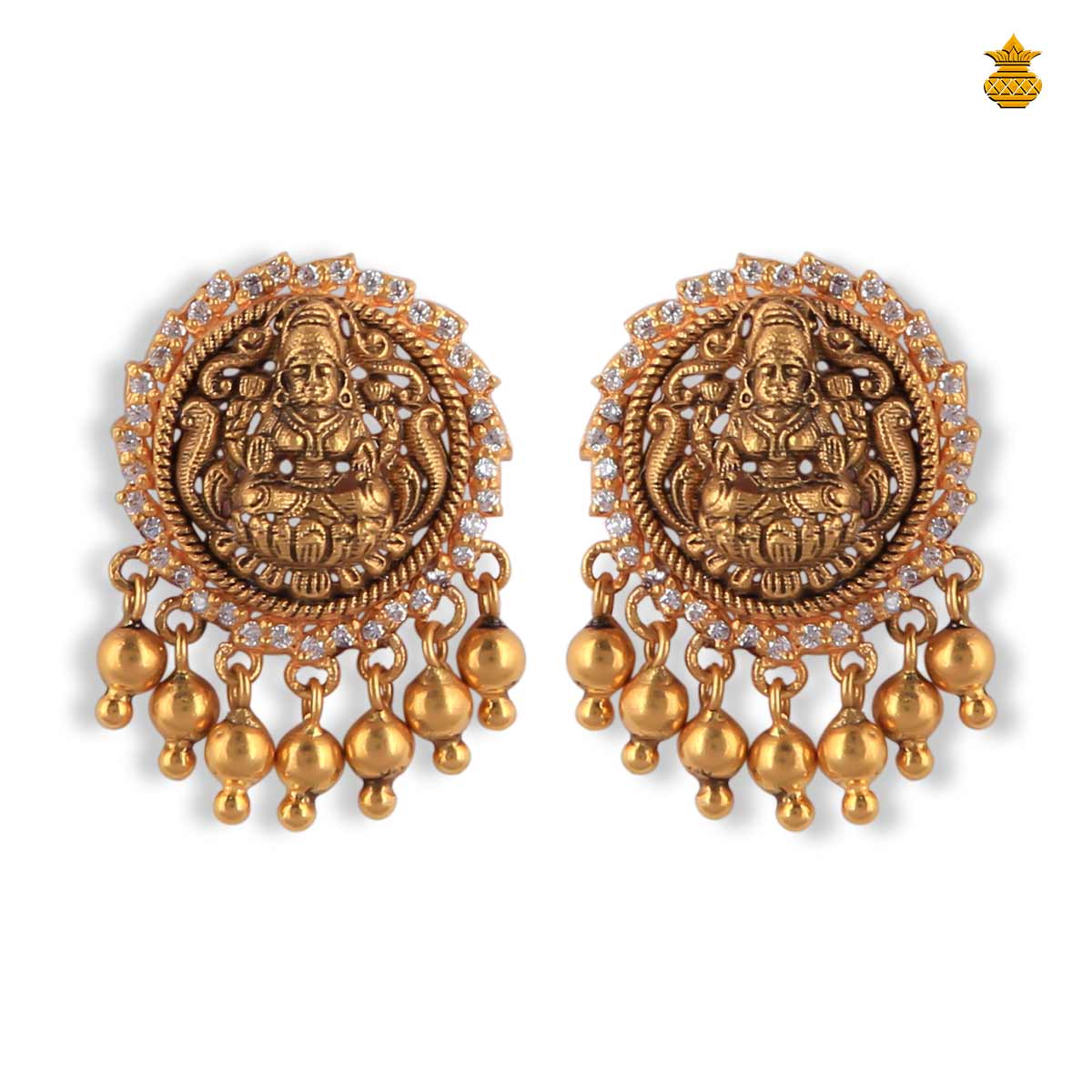 Round Antique Lakshmi Stud