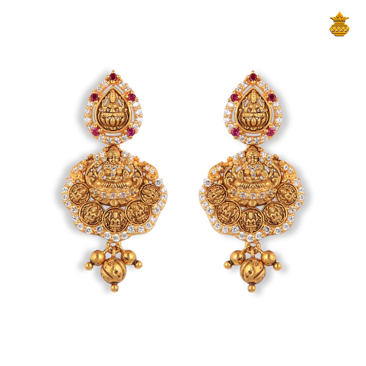 Gorgeous  Antique Lakshmi Stud Drops